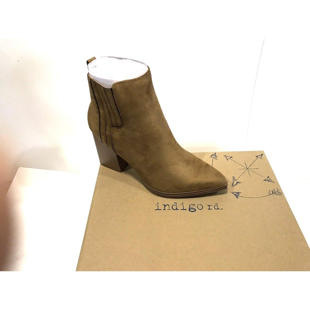 Indigo Rd. Onita Light Natural Brown Ankle Bootie block heel Size 8.5